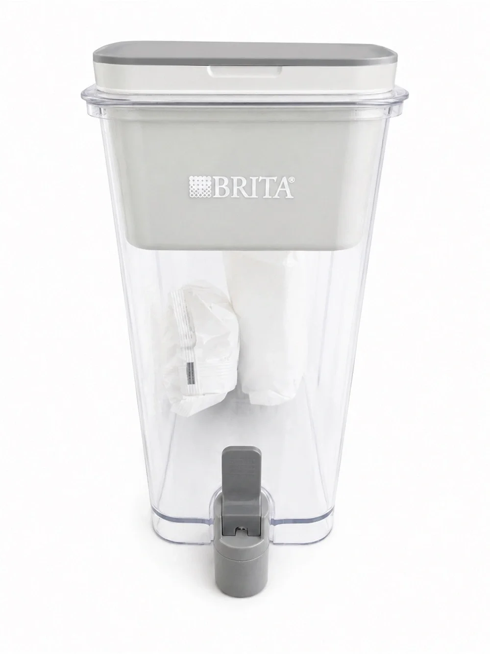 Brita Tall Clear Dispenser with Gray Lid and Spigot